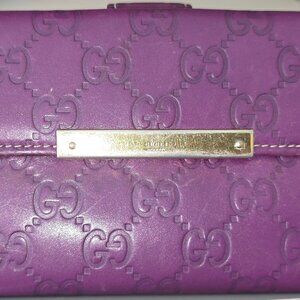 Authentic Gucci Guccissima Purple Leather Long Wallet – Made in Italy